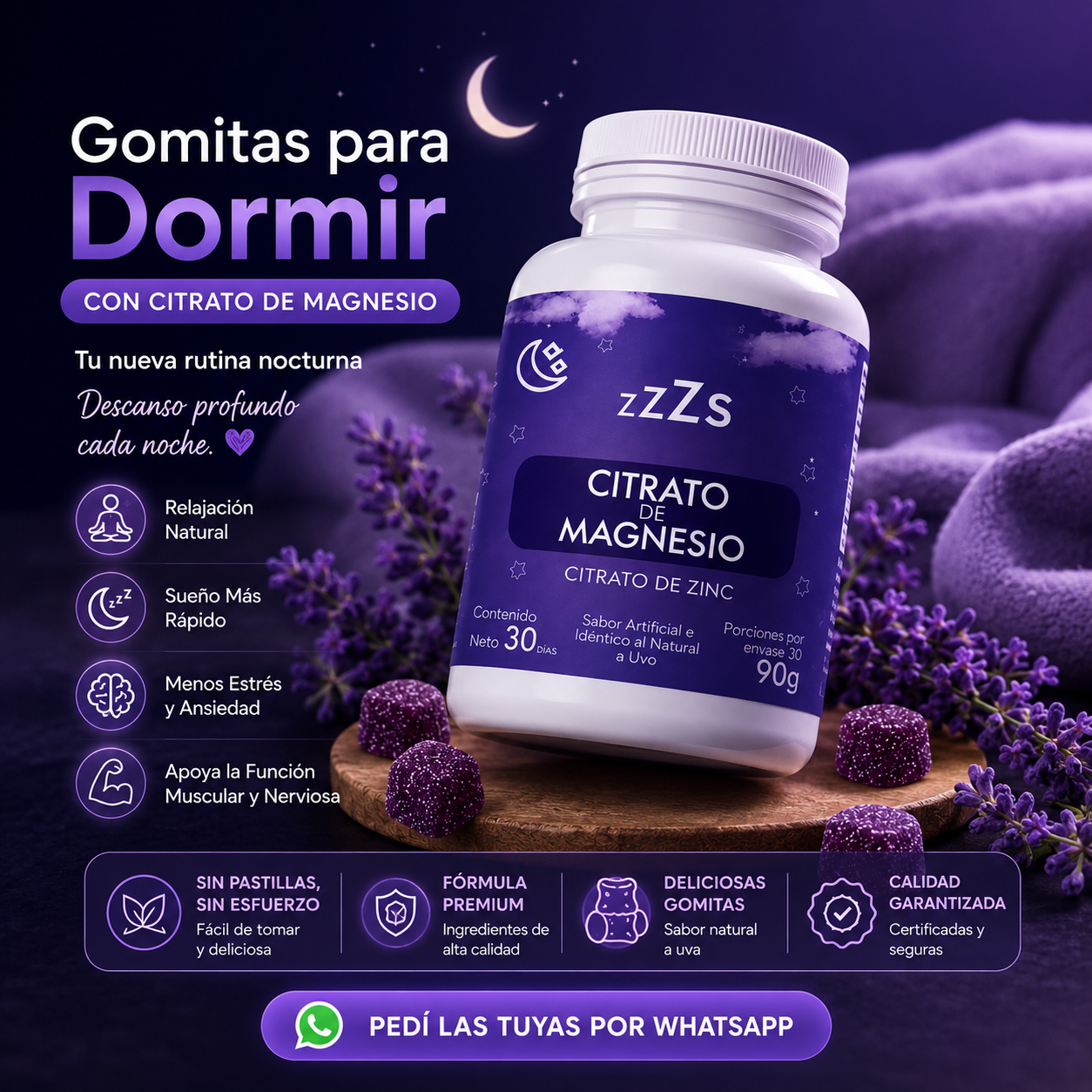 Gomitas Relax Night con Magnesio 💜